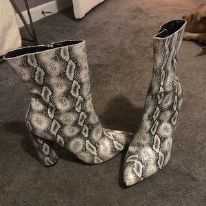 FashionNova snakeskin boots